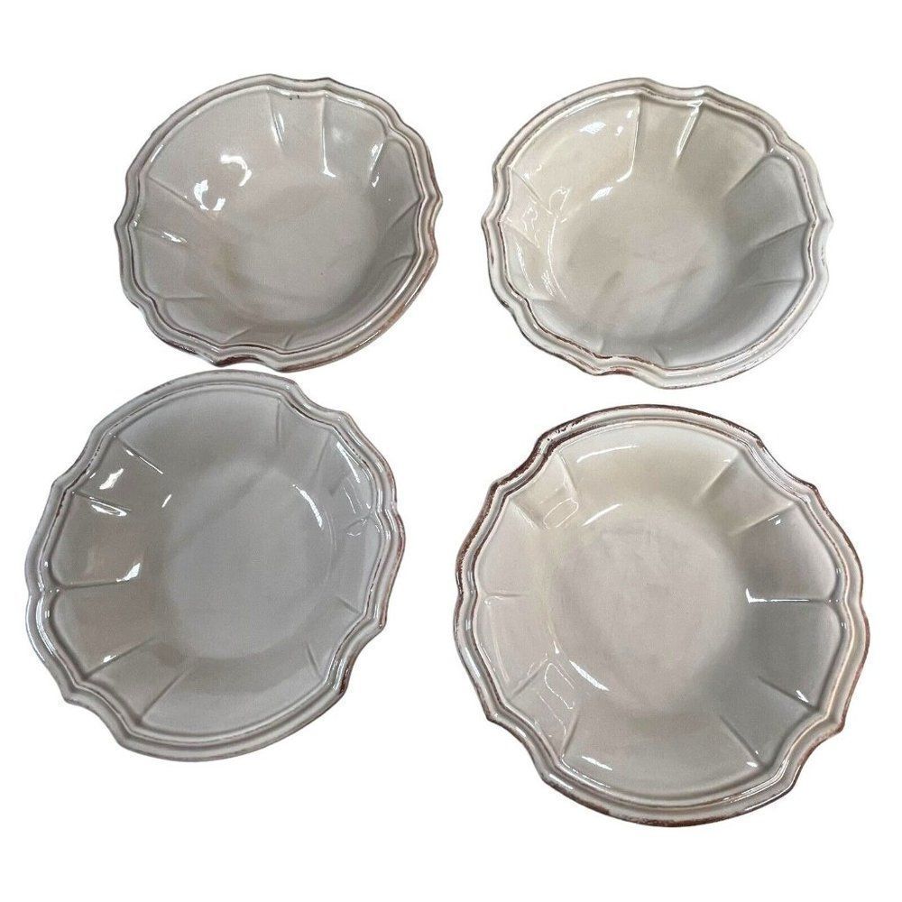 Set of 4 Home Bizzirri Italy Soup Pasta Salad Bowl 9” Beige Italian Hand Made Lg